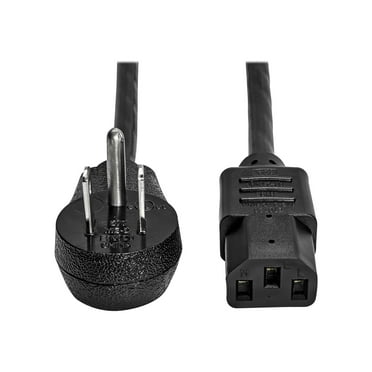 Tripp Lite Model P006-015-15D 15 ft. Desktop Computer AC Power Cord, Right-Angle NEMA 5-15P to C13 - 10A, 125V, 18 AWG, 15 ft., Black