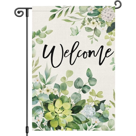 Spring Garden Flag 12x18 Inch Double Sided Floral Welcome Garden Flag Small Yard Flags for Outside House Farmhouse Holiday Seasonal Outdoor Decoration