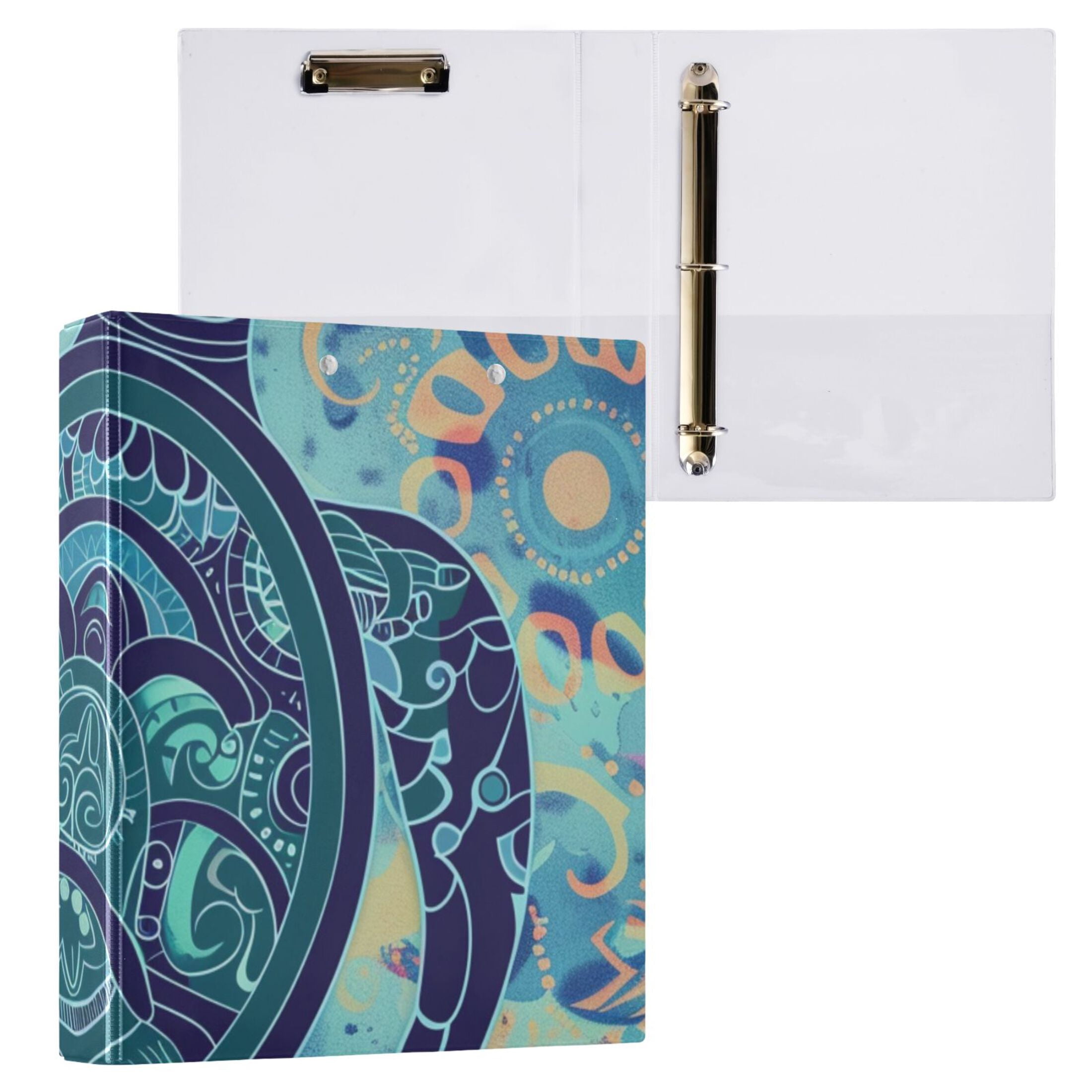 Ancient Turtle 3 Ring Binders 1.5 inch Hardcover File Folders with Interior Pockets A4 Size Organizer for School Office Hospital