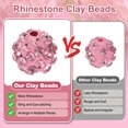 thumbnail image 3 of 105 Pcs 10mm Rhinestone Clay Beads for Jewelry Making Clay Disco Ball Bead Bulk for Bracelet Necklace Earring Crafting DIY Decoration, Light Purple, 3 of 7