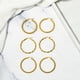 thumbnail image 3 of JeenMata Juego de 3 Aros con Baño de Oro Amarillo y Varios Diseños, 3 of 5