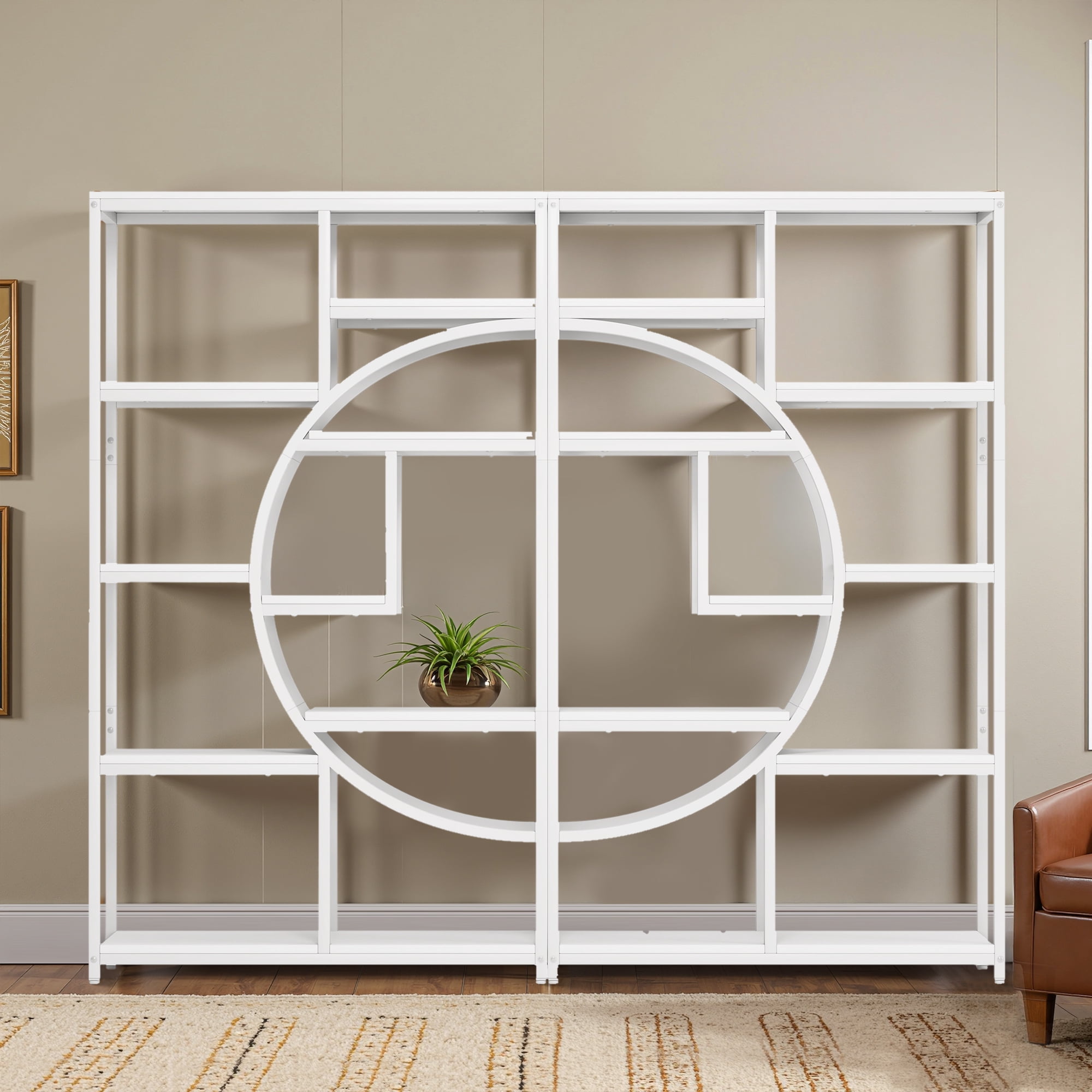MAYEERTY Freestanding 9-Tier Etagere Bookshelf Industrial Charm Home Decor Display Shelf