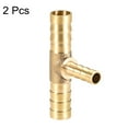 thumbnail image 3 of 10mm x 6mm x 10mm Brass Hose Reducer Barb Fitting Tee T-Shaped 3 Way Barbed Connector Air Water Fuel Gas 2 pcs. 10mm x 6mm x 10mm, 3 of 3