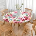 thumbnail image 3 of Pioneer Flower Floral Print Pattern Round Fitted Tablecloth with Elastic Edge,Dining Table Cover Waterproof,Outdoor Round Tablecloth for Camping,Dining,Indoor and Outdoor, 3 of 7