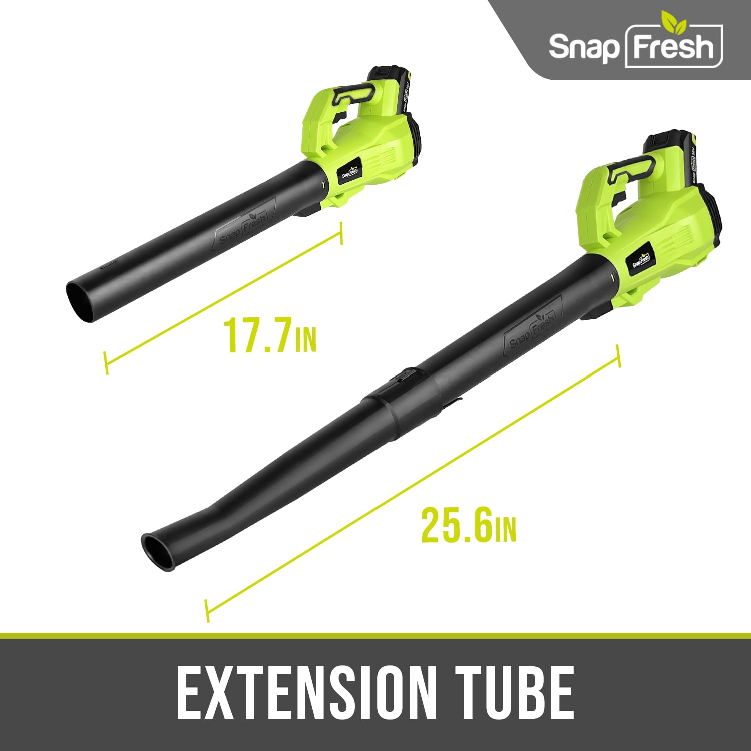 Cordless Leaf Blower - SnapFresh 140 MPH Leaf Blower with Battery & Charger, 2 Section Tubes, Free Control Speed,Lightweight