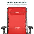 thumbnail image 3 of Best Choice Products Oversized Zero Gravity Chair, Folding Outdoor Patio Recliner w/ Cup Holder - Crimson Red, 3 of 7