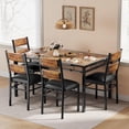 thumbnail image 2 of AOILE Dining Table Set for 2/4 with Upholstered Chairs & Corner Protectors, Small Space Kitchen Table, Rustic Gray/Brown, 2 of 7