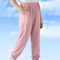thumbnail image 5 of Joggers for Girls Quick Dry Sweatpants with Pockets Elastic Waist Active Athletic Sweat Pant Lightweight Casual (11-12 Years, Pink), 5 of 7