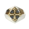 thumbnail image 2 of Brass Cross 925 Sterling Silver Ring Biker Punk Jewelry TA408 Middle Model US Size 11.5, 2 of 16