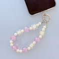 thumbnail image 3 of Wrapables Sparkling Beaded Cell Phone Wrist Strap, Keychain, Bag Charm with Lanyard Tether Tab, Purple Clover, 3 of 6