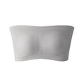 thumbnail image 4 of PEASKJP Bras for Women Seamless Strapless Padded Wireless Stretchy Bandeau Top Bra 3 Pack Grey M, 4 of 4