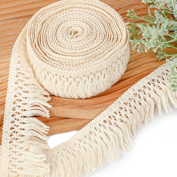 10 Yards Boho Long Fringe Trim 2.3'' Wide Sewing Fringe Trim Cotton Tassel Trims for Clothes Lamp Shade Curtain Dress Crafts Accessories Home Decor