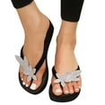thumbnail image 3 of NOKIO Womens Rhinestone Flip Flop Sandals Summer Casual Thong Strap Clip Toe Wedge Heel Platform Slipper Comfortable Slip-on Beach Shoes Cute Women'S Casual Slippers, 3 of 9