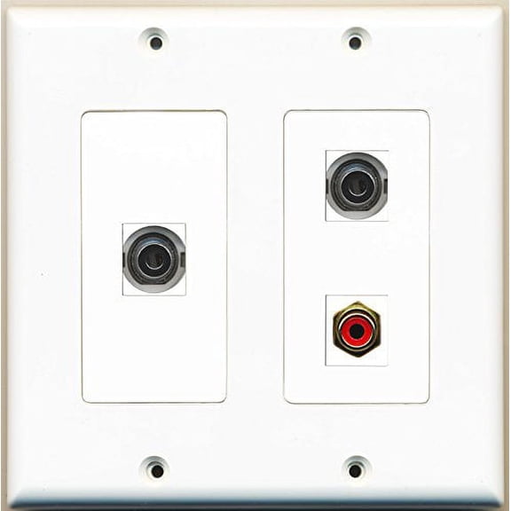 RiteAV - 1 Port RCA Red 2 Port 3.5mm - 2 Gang Wall Plate