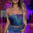thumbnail image 6 of Byworldtasic Women's Sparkly Strapless Crop Top Glitter Sequin Tube Party Clubwear Top, 6 of 6