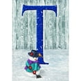 thumbnail image 2 of America Forever Winter Monogram Letter T House Flag Vertical Double Sided 28 x 40 inches Snowman in Winter Holiday Seasonal Flags for Outdoor, Yard, Porch Decoration, Merry Christmas House Flag, 2 of 5