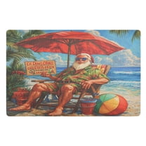 BZSMCE Floor Mats 32x20in Christmas at Beach Painting Creativity Doormats