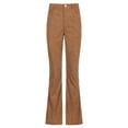 thumbnail image 3 of One opening Women Flare Pants High Waist  Loose Corduroy Pants with Pockets, 3 of 5