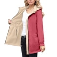 thumbnail image 3 of Windbreaker Jacket Women Outdoor Plus Size Hooded Long Sleeve Solid Color Double Sided Coat Winter Sports Casual Jacket Outerwear with Pockets, 3 of 9