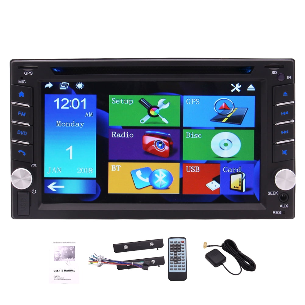 6.2 Inch Double Din Car DVD Player GPS Navigation Car Stereo in Dash Car  Radio Bluetooth/Subwoofer/USB/SD/CD/Steering Wheel Control Backup Camera 
