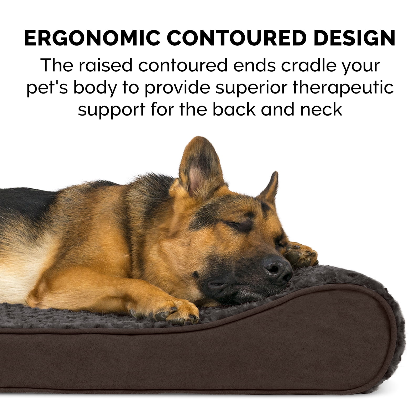 FurHaven Ultra Plush & Suede Gel-Top Luxe Lounger, Chocolate, Giant, 1 Count