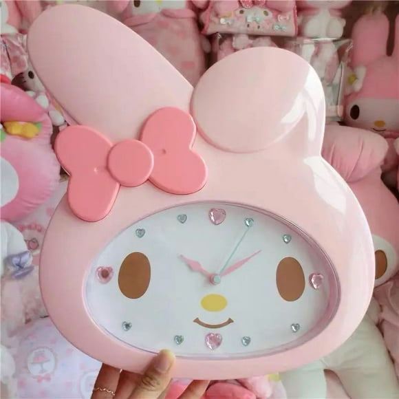 Animation peripheral cartoon cute kawaii My melody bedroom wall clock creative silent sweep second clock