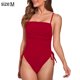 thumbnail image 2 of Trajes de baño de una pieza para mujer Trajes de baño de corte alto con lazo Traje de baño de bikini con cordón sexy - Claret, 2 of 6