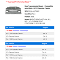 thumbnail image 2 of Rear Transmission Mount - Compatible with 1966 - 1972 Chevy Caprice 1967 1968 1969 1970 1971, 2 of 2