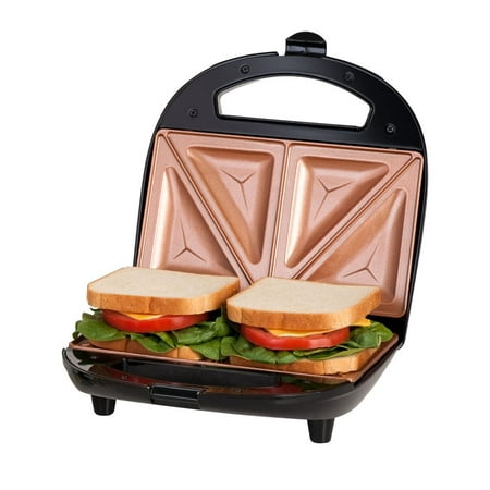 Gotham Steel Dual Electric Sandwich Maker and Panini Grill with Ultra Nonstick Copper Surface - As Seen on (Best Sandwich Maker In Usa)
