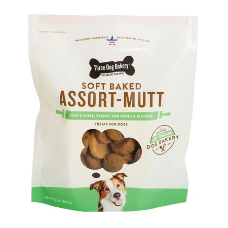 Three Dog Bakery Assort-Mutt Soft Baked Dog Treats, 2 lbs. Assortment