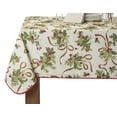 thumbnail image 1 of Violet Linen European Seasonal Christmas Ribbons Tablecloth Beige 60" X 102", 1 of 4