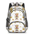 thumbnail image 2 of Highland Cow and Sunflower Print Backpack for School, Cute School Bag with Adjustable Shoulder Straps and Padded Back, 16.9"x12.6"x5.9", 2 of 5
