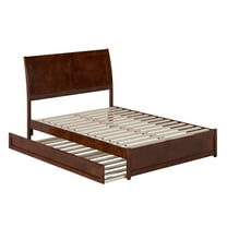 AFI, Andorra Full Platform Bed with Panel Footboard and Twin Trundle, Walnut