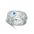 thumbnail image 4 of White Cubic Zirconia Blue Simulated Opal Ring .925 Sterling Silver Band Jewelry Female Male Size 10, 4 of 4