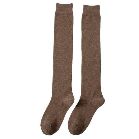 Brown Socks Women Winter Thickening Warm Medium Length Over Knee Socks Keep Warm Sock High The Knee Lightweight Cotton Socks