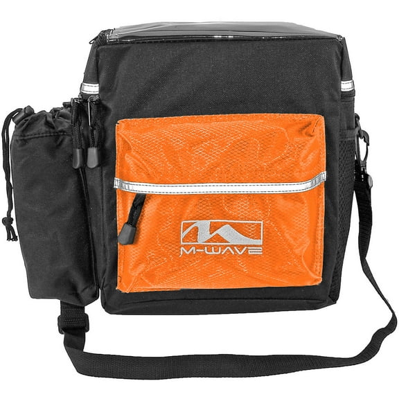 Ventura Utrecht Handlebar Bicycle Bag, Black/Orange