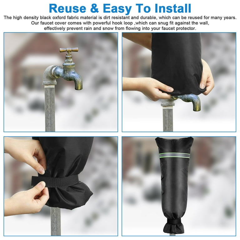 2pcs Outdoor Faucet Covers for Winter, EEEkit 19.2 x 7 Outside Faucet  Insulated Cover Socks, Long Waterproof Faucet Protector for Freeze  Protection Garden Hose Bibs Water Spigots Insulation Protector 