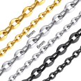 thumbnail image 3 of Clearance Men Women Chain Rolo Necklace,6mm/9mm Wide Stainless Steel/Black Metal/14K Gold Plated Cable Link Necklace Birthday Christmas Jewelry Gift, 18"-30", 3 of 6