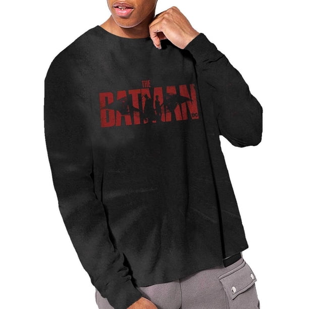 Batman - Camiseta Teñida con Nudos de Manga Larga para Adultos Unisex (Negro)