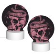 Coaee Skull and Snake Art for Round Acrylic LED Desk Lamp 3 Color ...