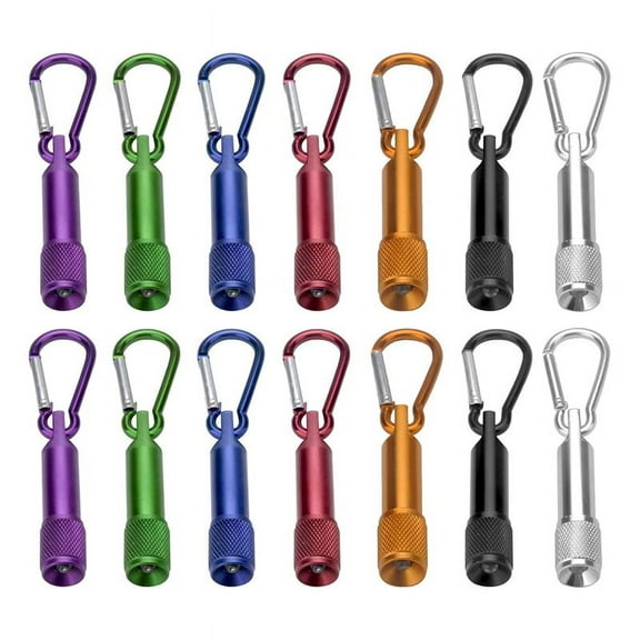 14pcs Mini Torch Key Ring LED Key Pendant Torch Aluminium Small Hand Lamp Torch Children for Outdoor Camping Cycling