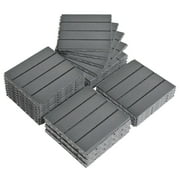 UBesGoo 27 Pcs Deck Tiles 12"x12" Interlocking Deck Tiles for Porch Poolside Balcony Backyard - Gray