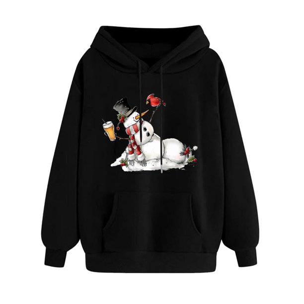 WILLBEST Sudadera con Capucha para Mujer, Estilo Navideño Otoño/Invierno, con Cremallera y Capucha Gruesa XX-Grande