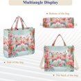 thumbnail image 6 of Flamingoes Flowers Floral Leaves Light Corduroy Tote Bag Handbag Large Messenger Bag Shoulder Crossbody Zipper Bag Purse, 6 of 8
