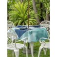 thumbnail image 3 of Outdoor Tablecloth with Umbrella Hole for Patio/Picnic/Party/Camping, Teal Green Butterfly Waterproof Table Cloth Round Cover Washable, Aesthetics Contemporary Luxury (Dia 60"), 3 of 9