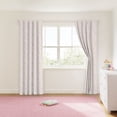 thumbnail image 2 of Mainstays Kids Pink and Yellow Ribbon Printed Blackout Rod Pocket with Back Tabs Single Curtain Panel, Set of 1, 38" W x 84" L, 2 of 8