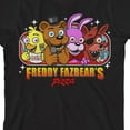 thumbnail image 2 of Five Nights At Freddy's Excited Characters Crew Neck Short Sleeve Boy's Black T-shirt-Large, 2 of 3