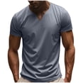 thumbnail image 2 of YABCSAZ Men's Shirts Short Sleeve Casual Shirts V Neck Regular Fit Tops Dress Shirts for Hiking Fishing, Summer Wedding Shirt with Pocket Flex Relaxed Oxford Shirt for Men, 2 of 9