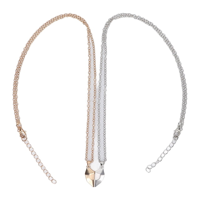 Collar para parejas Tamaño ajustable Diseño magnético Mano de obra fina Collar a juego en forma de corazón