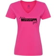 thumbnail image 3 of Inktastic Just a Mississippi Girl Born and Raised Women's V-Neck T-Shirt, 3 of 5